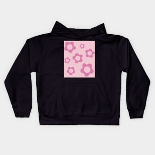 pattern flower aesthetic light pink Kids Hoodie